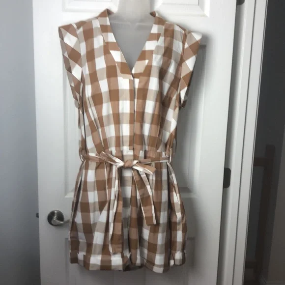 Anthropologie WHIT TWO Gingham Romper - Picture 7 of 11